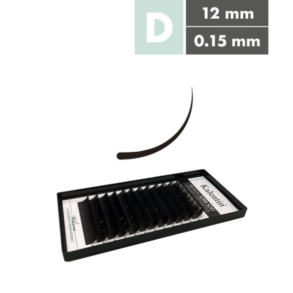 Kalentin Extensiones De Pestañas Clásicas Curva D 0,15 12mm